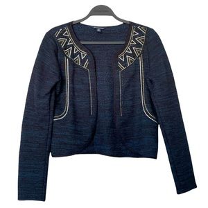 American Eagle Navy/Blue Bolo Open Front Cardigan/Jacket Metallic Detail Medium